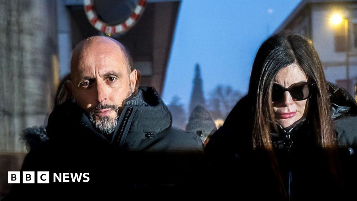 Owners of Le Constellation bar Jacques Moretti (L) and Jessica Moretti arrive for a hearing at the Office of the public prosecutor of the Canton of Valais, in Sion, on January 9, 2026.