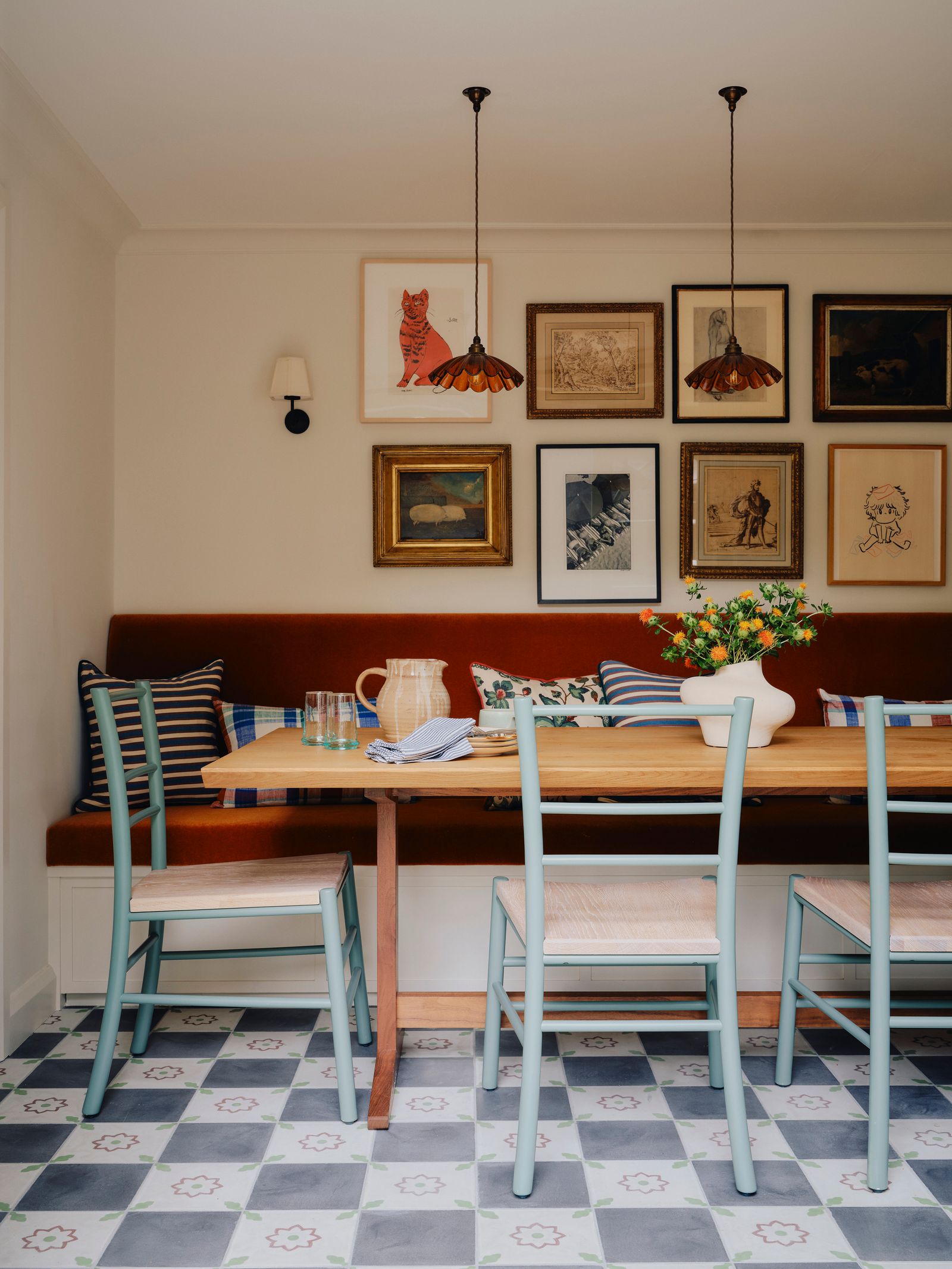 Image may contain Architecture Building Dining Room Dining Table Furniture Indoors Room Table Home Decor and Floor