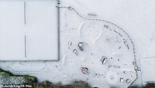 Snow-covered fields in the village of Bishop's Itchington in Warwickshire on Friday