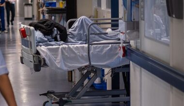 Patients being treated in hospital corridors has become increasingly common due to a lack of available beds (file photo)