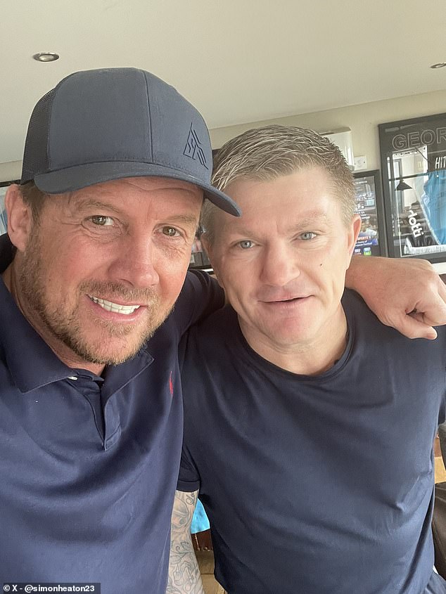 Brooke's father Simon, left, was a close friend of Ricky and previously described the boxer as his 'best pal'