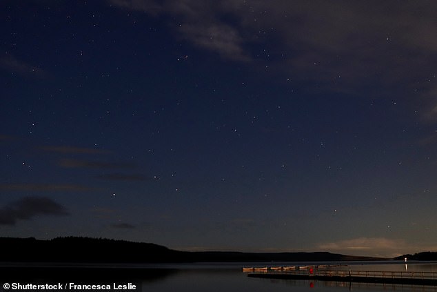 Kielder Water in Northumberland is pictured on a starry evening