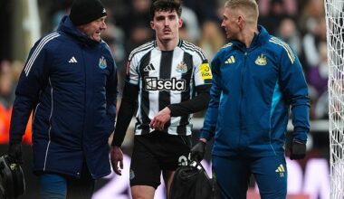 Newcastle defender Tino Livramento is facing up to eight weeks out with a hamstring injury