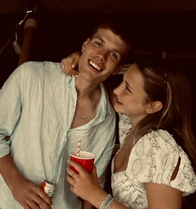 Jonno, who turned 19 on December 29, pictured above with a friend on social media