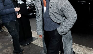 Lucien Laviscount showed off his dashing new moustache as he arrived at the Dolce & Gabbana show during Milan Fashion Week on Saturday