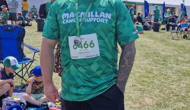 Ben Smith, 29, pictured after running a half marathon last summer, has been told his BMI of 34 - which suggests he is obese - means his fiancée, Beth Harman, 27, cannot use his sperm for IVF