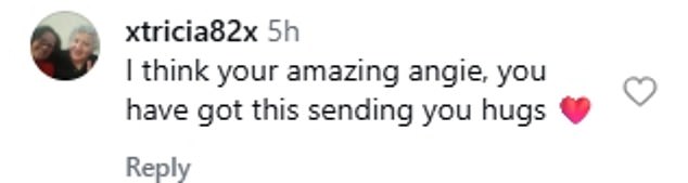 Fans flooded Angie with well wishes and support following her health update