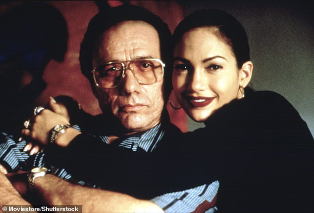 It's Edward Hames Olmos! Olmos famously portrayed Jennifer Lopez's onscreen father, Abraham Quintanilla, in the 1997 biopic Selena as she portrayed the late Tejano music star; seen above