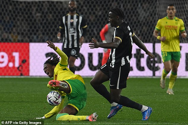 Sidiki Cherif (right) has scored four goals for Angers this season and interest is growing