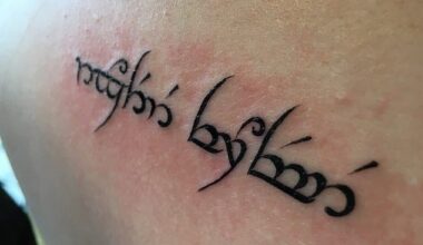 Victoria suffered an allergic reaction to a large phoenix tattoo on her hip and this tattoo on her back, which is in Elvish, a language invented by Lord of the Rings author JRR Tolkien