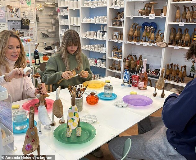 For her birthday, Amanda and Chris treated their eldest child to a cosy cabin getaway in Exmouth, where they enjoyed a luxury meal out and a spot of pottery painting