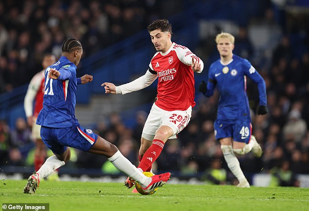 Havertz played just eight minutes in the Carabao Cup semi-final first leg win over Chelsea on Wednesday, on a rare appearance this season
