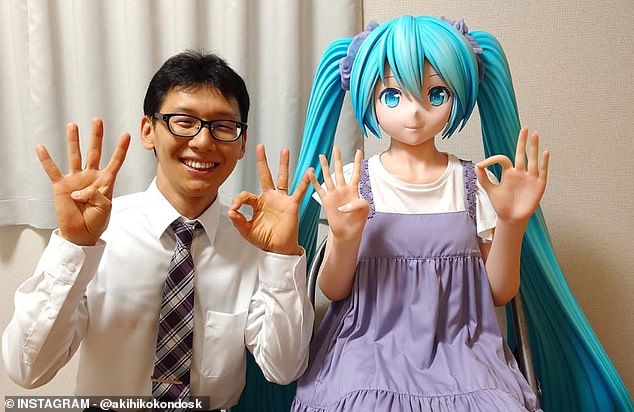 Akihiko Kondo and his 'wife', Hatsune Miku. Photo courtesy of Akihiko Kondo/@akihikokondosk