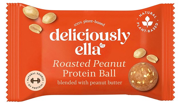 The Deliciously Ella Roasted Peanut Protein Ball is made primarily with dates, peanuts and peanut butter