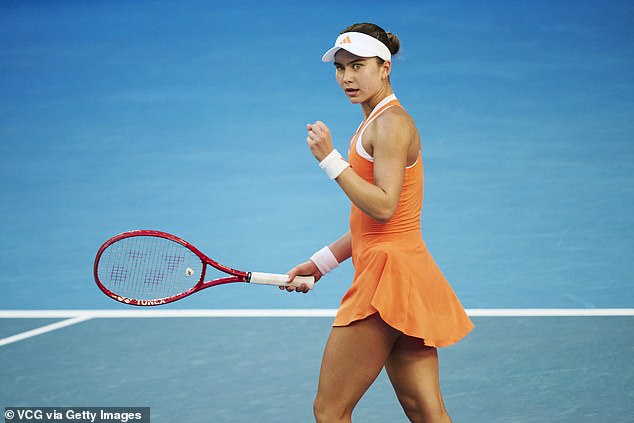 Iva Jovic, 18, is celebrating the biggest win of her career so far at the Australian Open