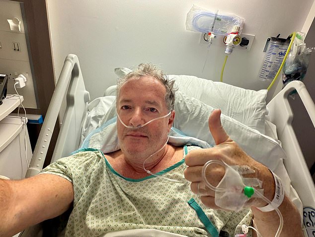 On the day of the surgery, Piers woke up again around 11pm, groggy and confused, to Professor Ghoz telling him the hour-long op had gone very well