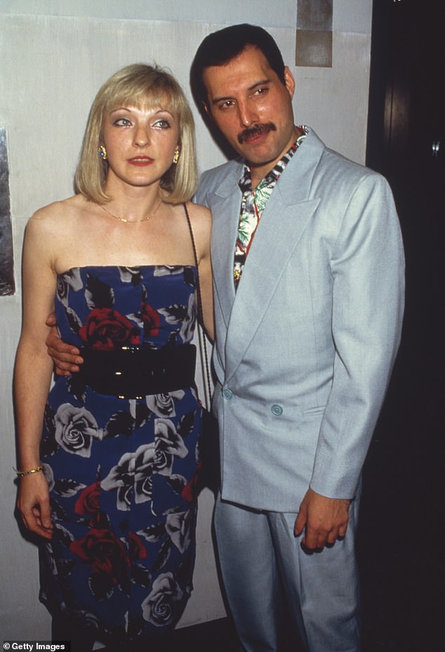 Freddie Mercury with his friend Mary Austin at a KRG party thrown after Queen's Wembley gigs in 1986
