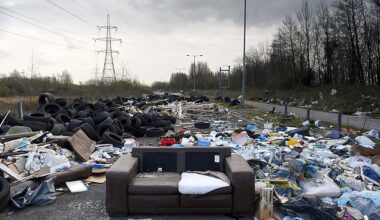 An abandoned dual carriageway in Coedkernew, Newport, has become notorious for flytipping
