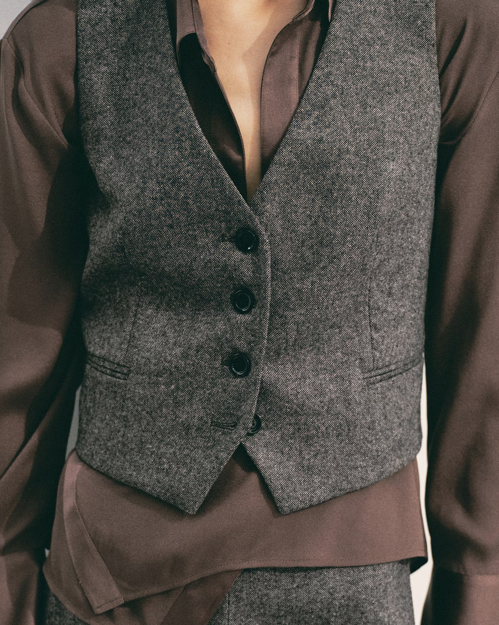 Speckled wool waistcoat
