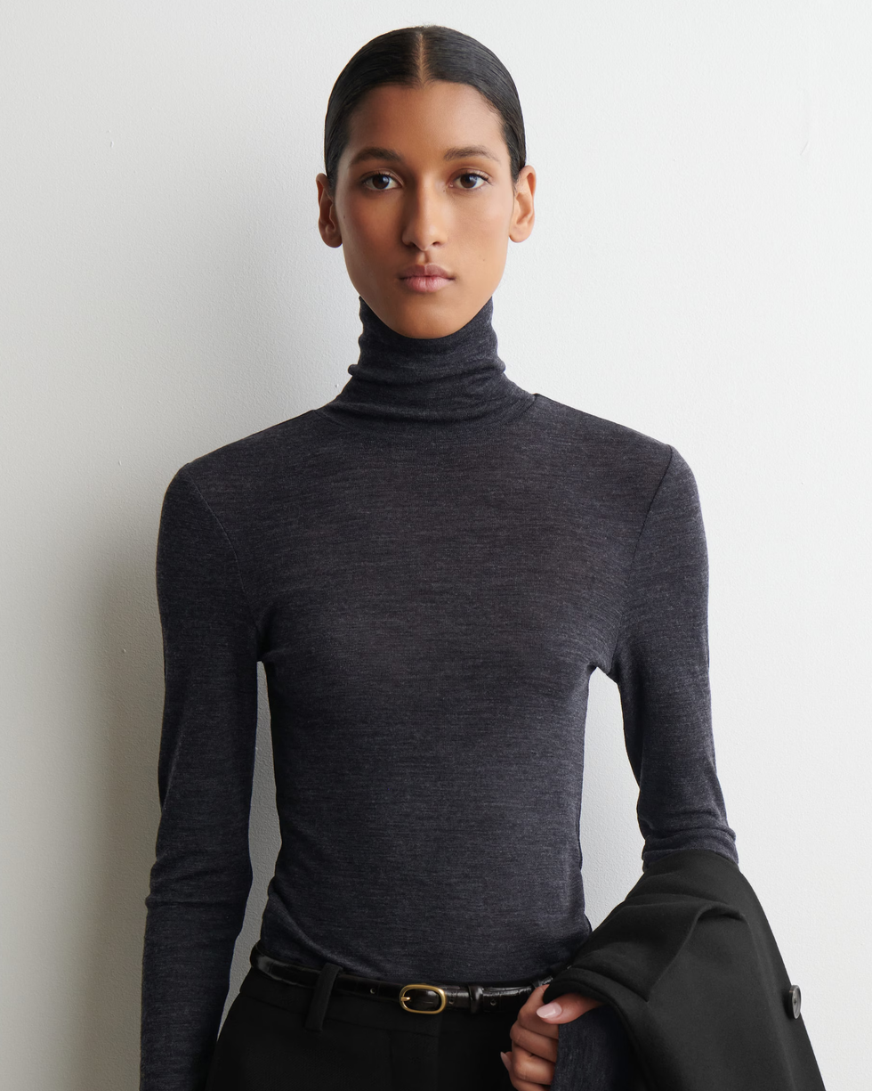 Merino Wool High-Neck Top