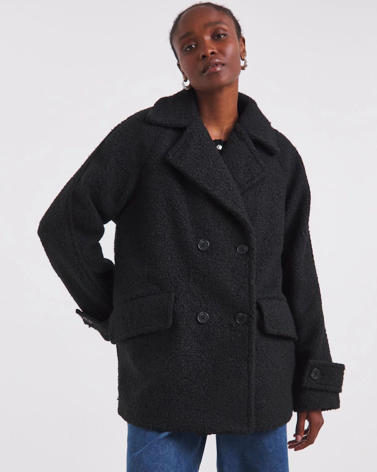 Black Teddy Peacoat