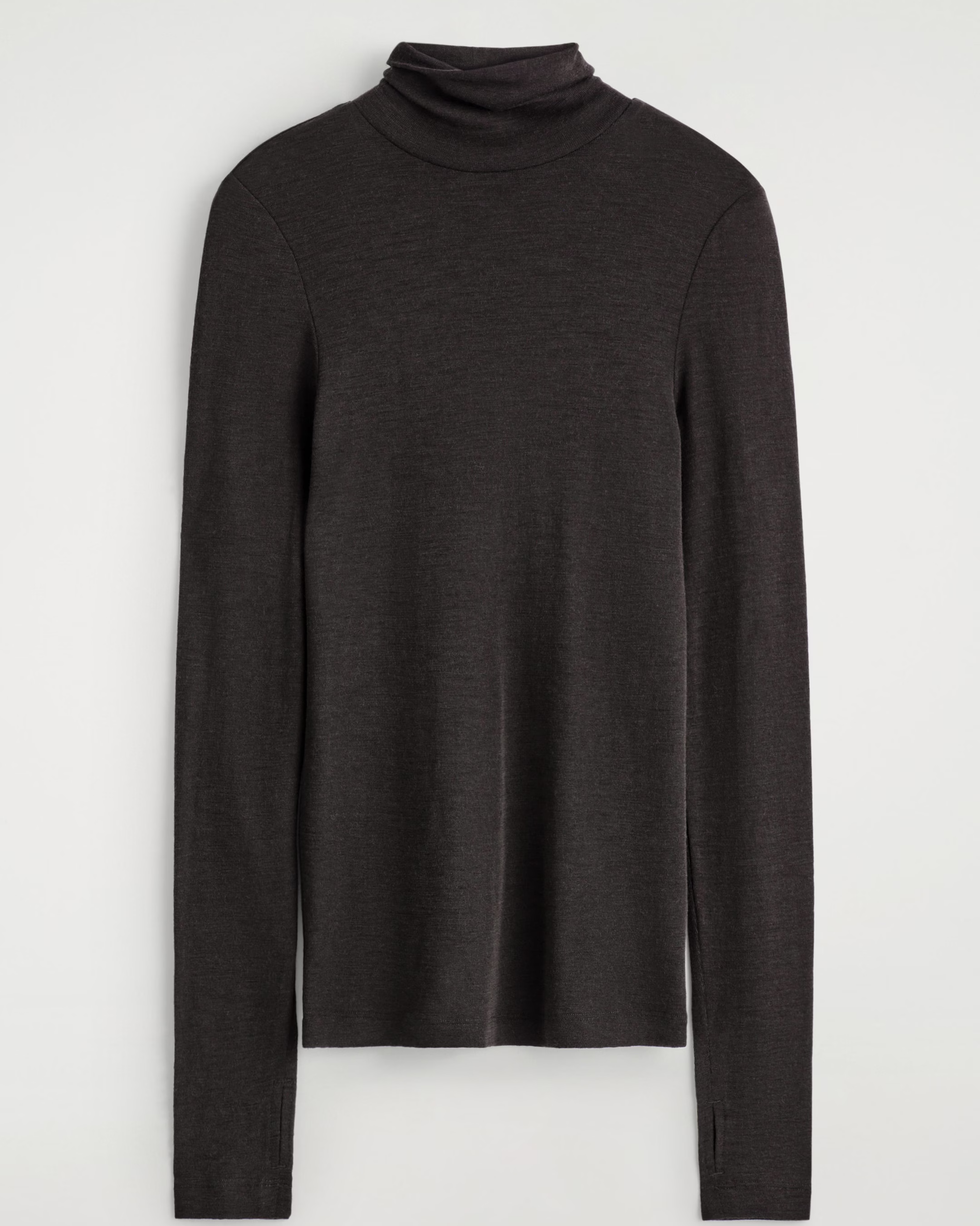 Merino Wool High Neck Top