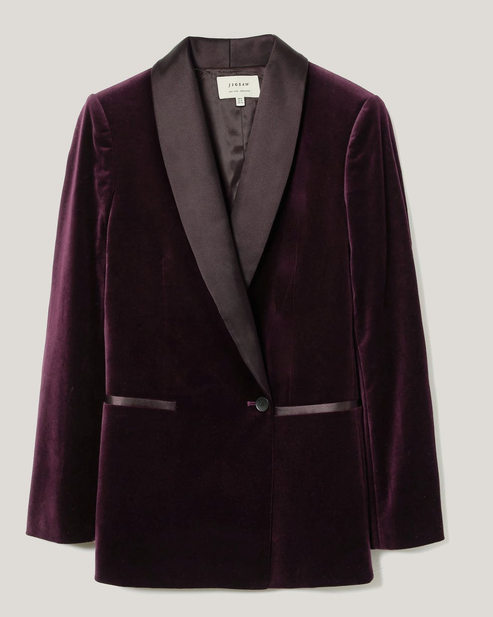 Velvet Satin Shawl Blazer