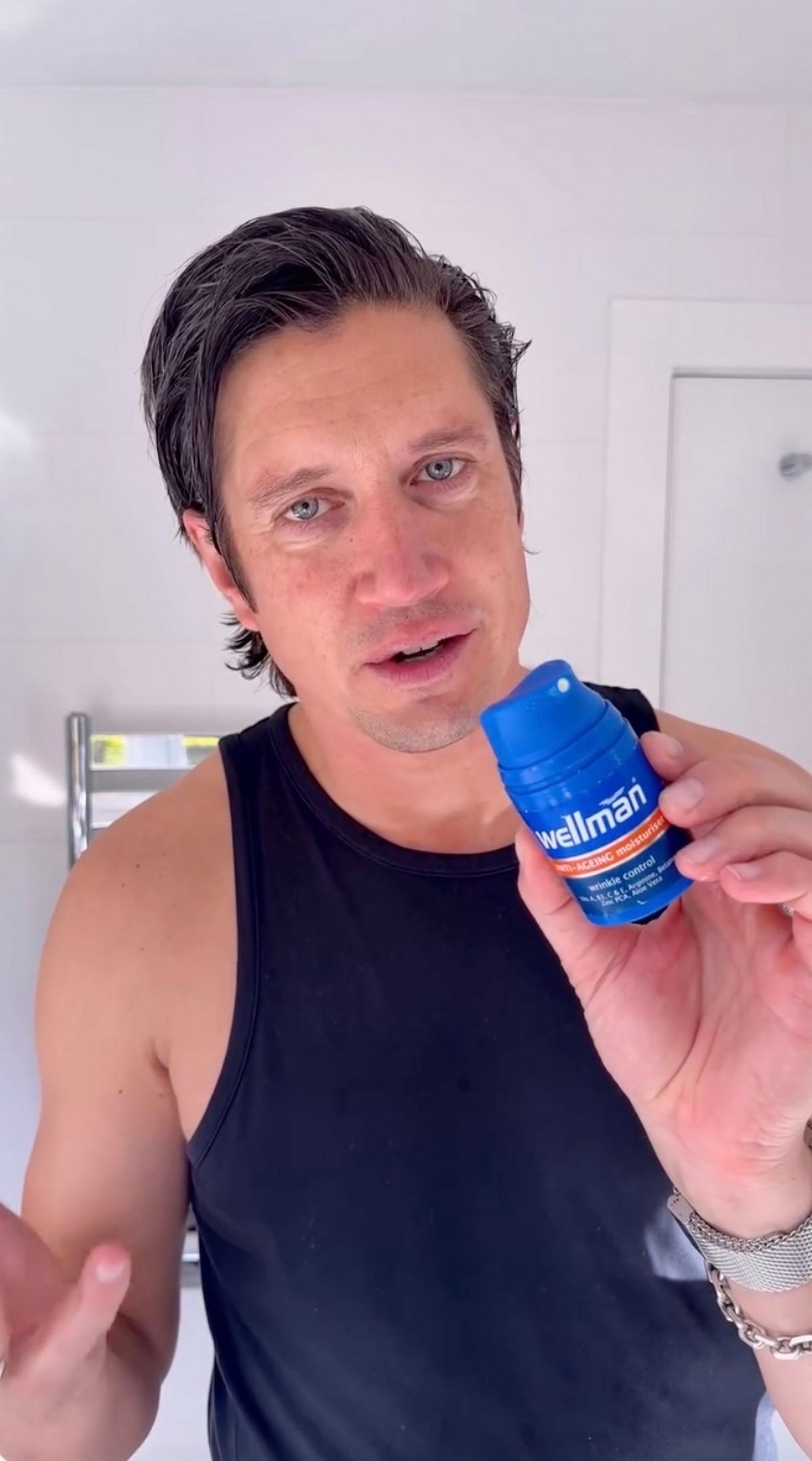 Vernon has been showing off his skincare regime promoting brands like Wellman