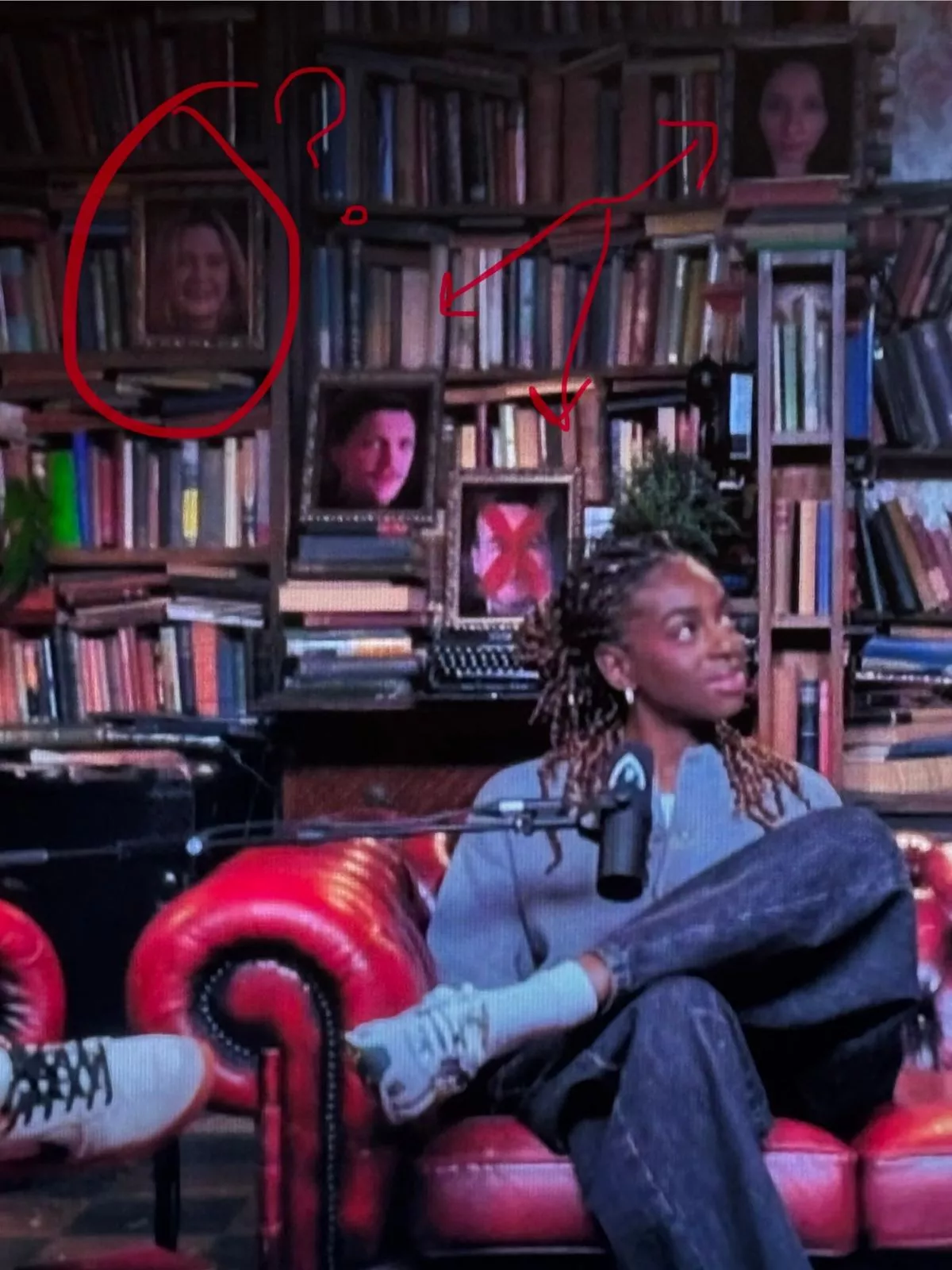 Harriet's photo was in the background with the other traitors