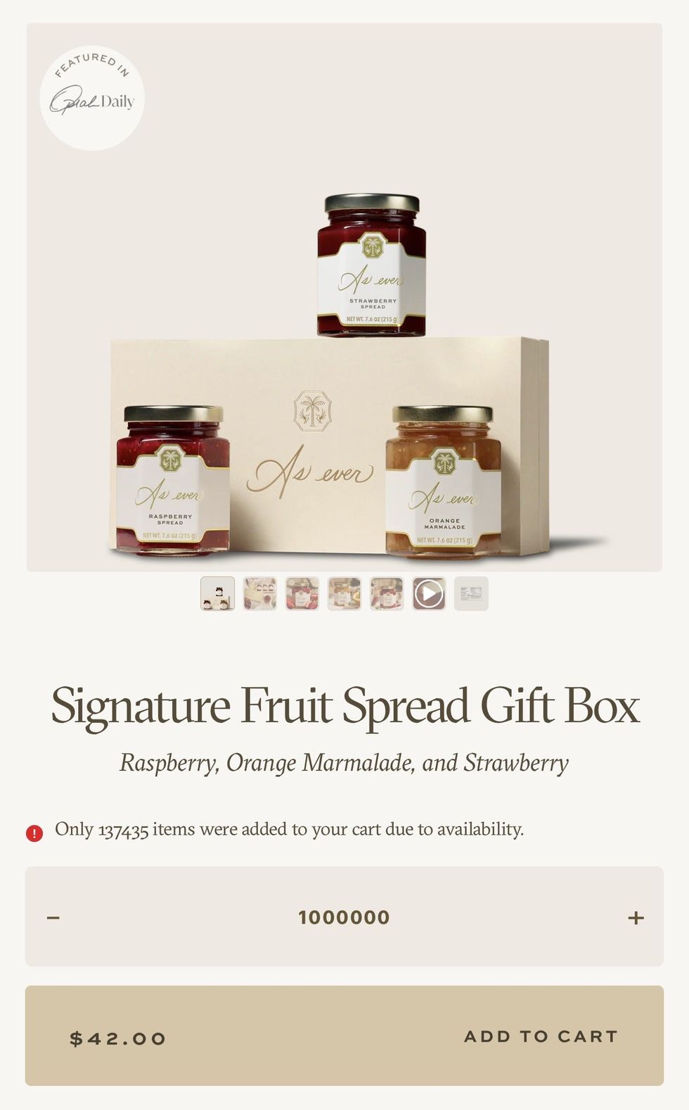 As Ever website blunder