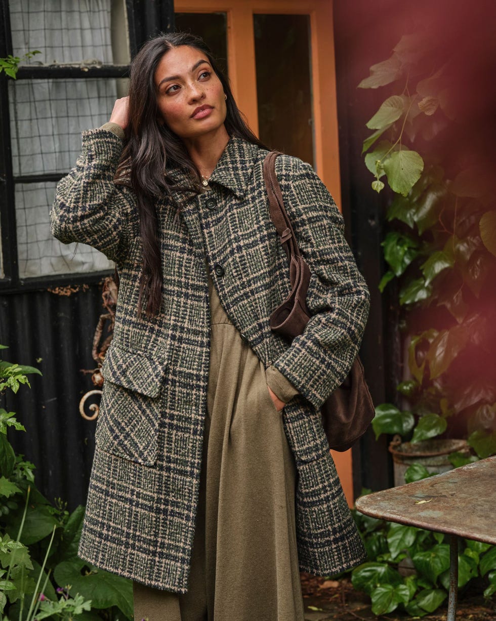 Jade Green Check Coat