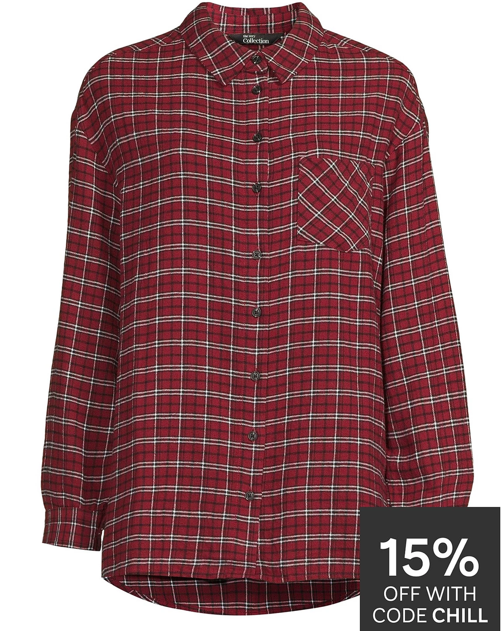 Brushed Longline Check Shirt