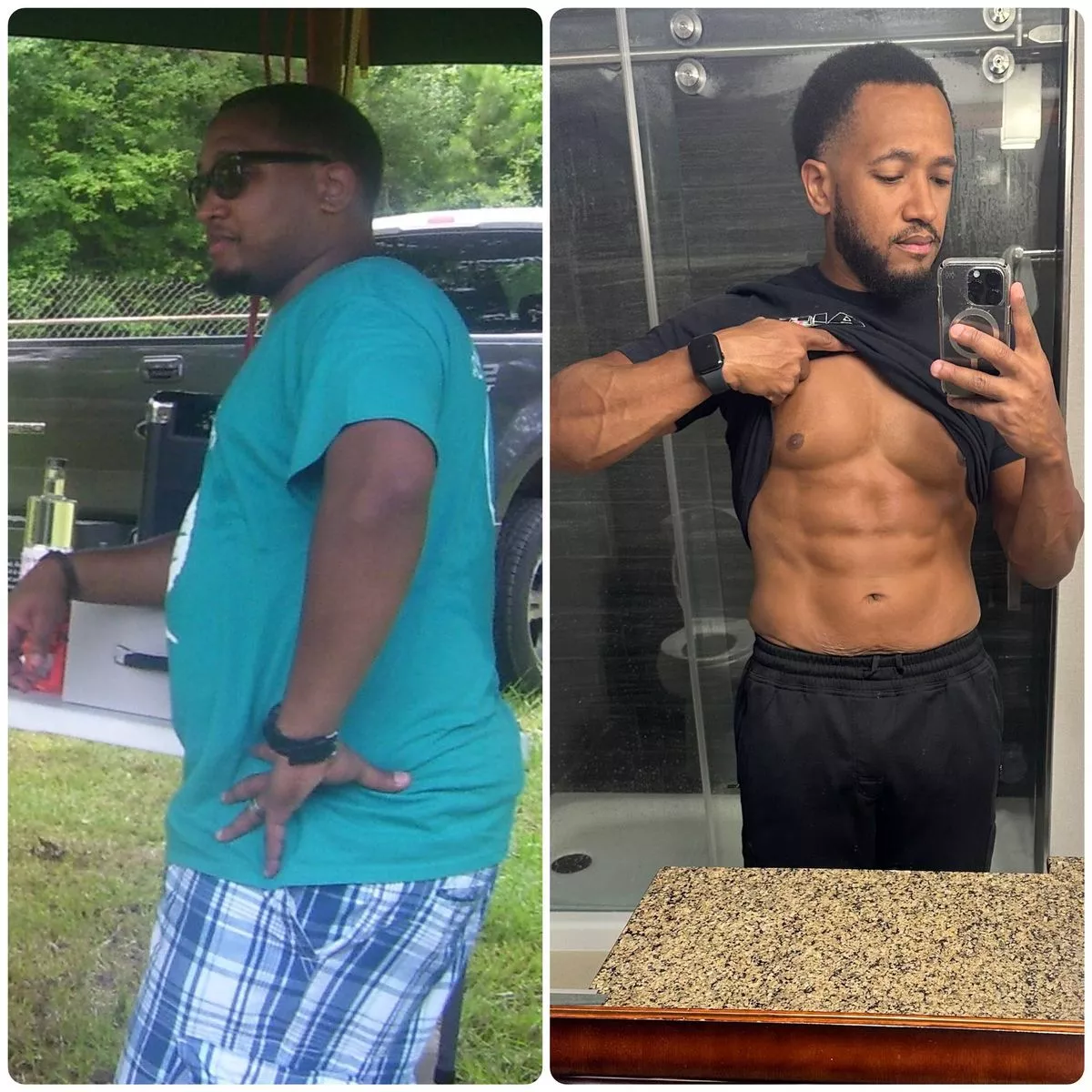 Brian Presley before and after using the Simple app