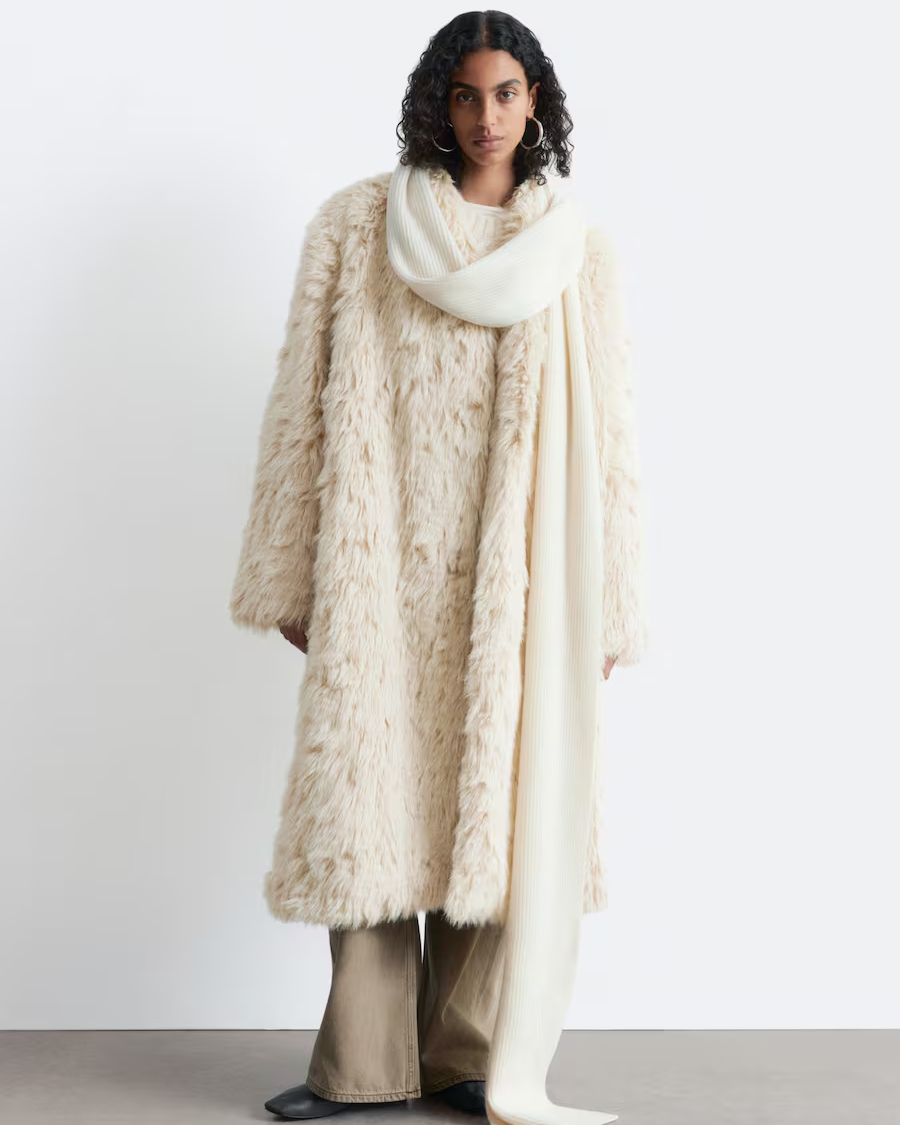 Faux Fur Midi Coat