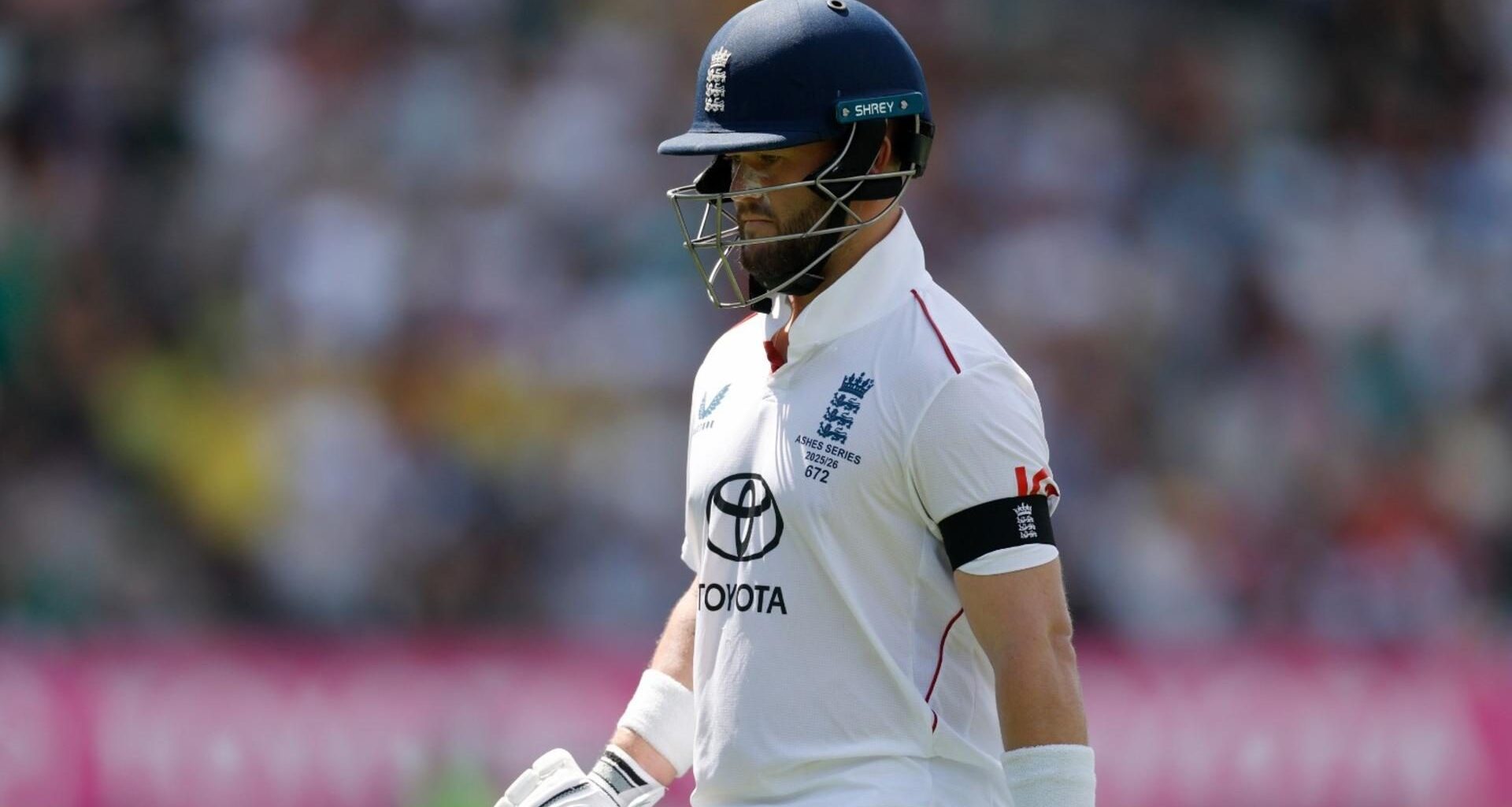 Ben Duckett walks off the field after getting out during The Ashes