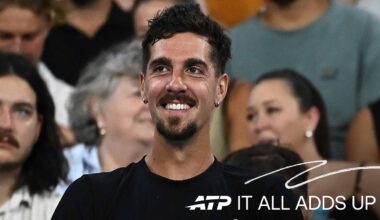 Thanasi Kokkinakis practises on Saturday at the Adelaide International.