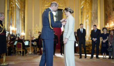 Prince William presents OBE to England legend who skipped training to attend Windsor Castle ceremony