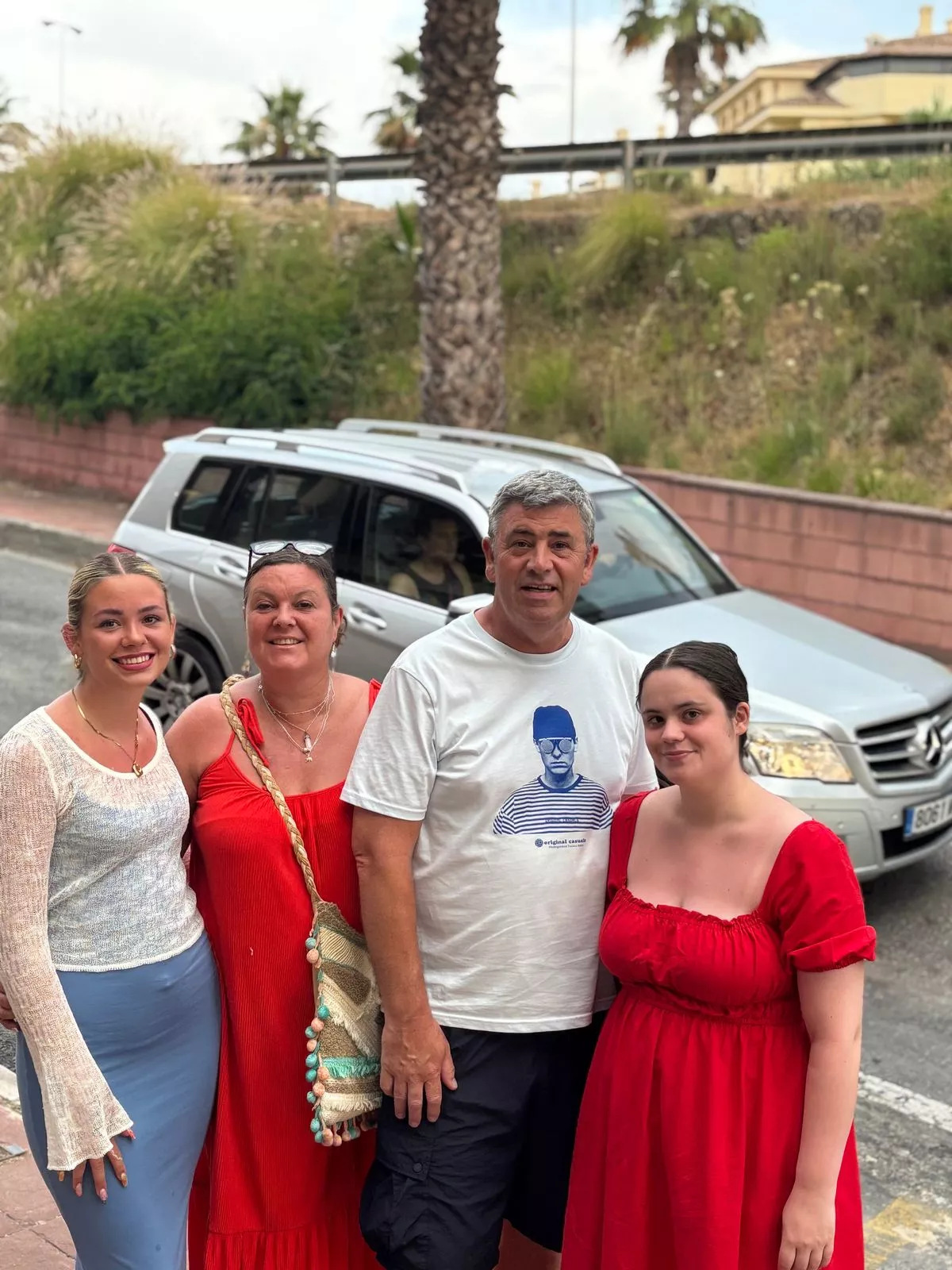 Gail before diagnosis on holiday with her husband, Michael, and twin daughters Eden and Macy