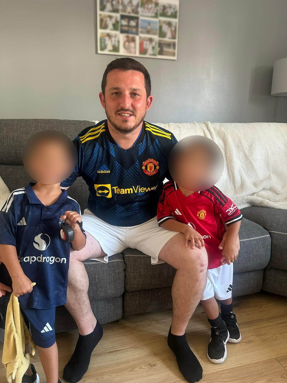 Adam Tickner, with his sons