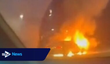 Woman in hospital after crash and car fire on M9 in Newbridge