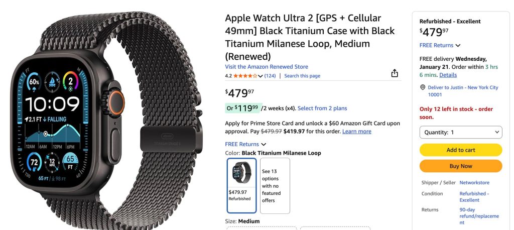 A black watch on a white background