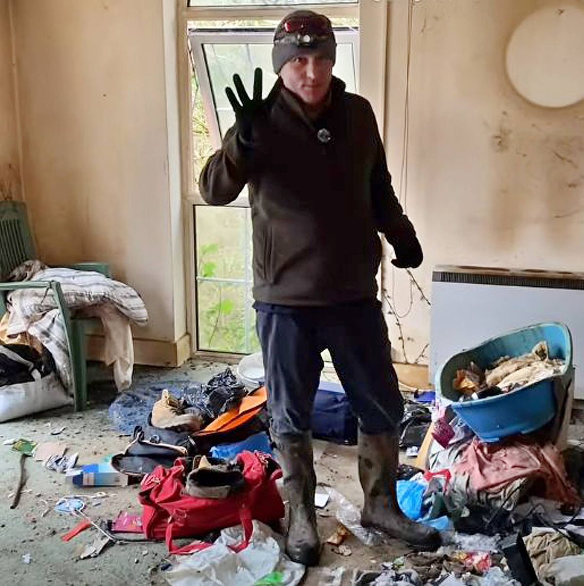 Ryan has been clearing rooms of rubbish despite an aversion to spiders