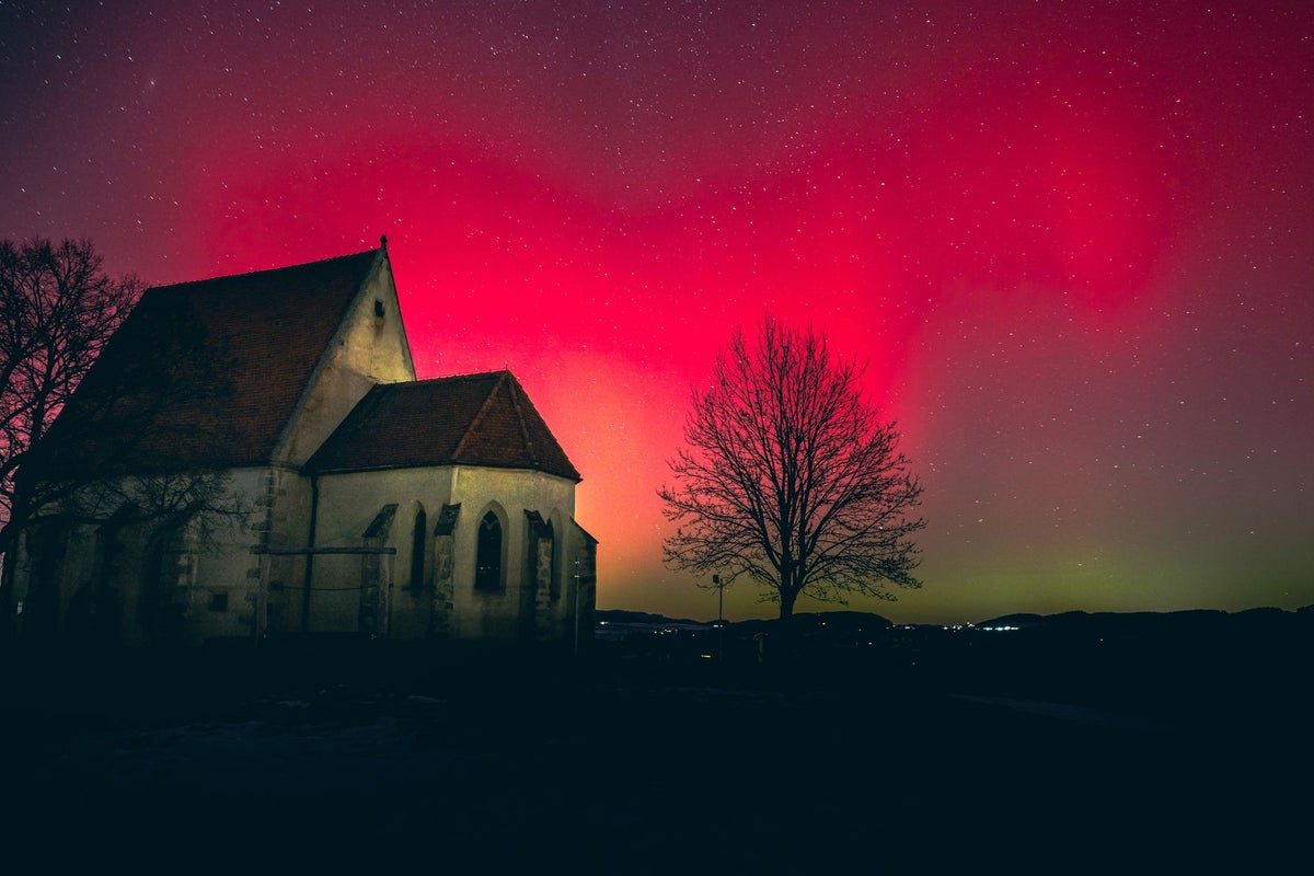 Best Northern Lights photos as aurora borealis creates stunning images in skies over UK and Europe