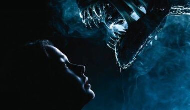 Cailee Spaeny and a Xenomorph in Alien: Romulus