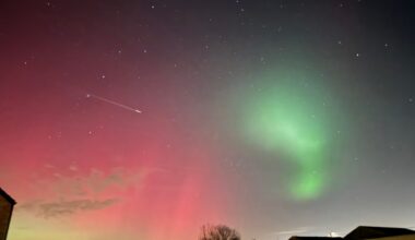 Aurora borealis captured by Julien Wilmotte, Thorembais-Saint-Trond, Belgium, 19 January 2026, 22:59 CET. Equipment: iPhone 15 Pro Max. Exposure: ISO 2500, 10 seconds