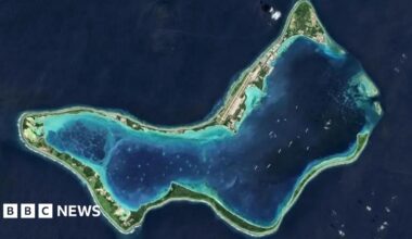 Aerial view of the Chagos Islands