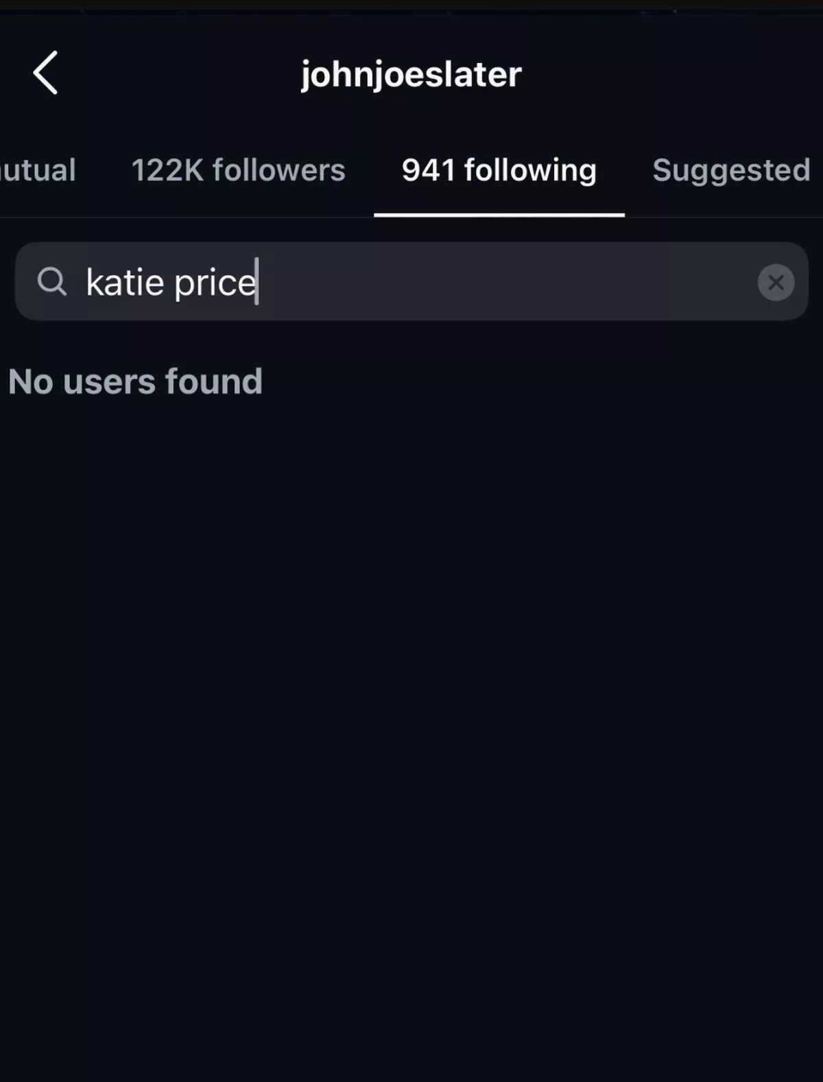 JJ Slater no longer follows Katie on Instagram