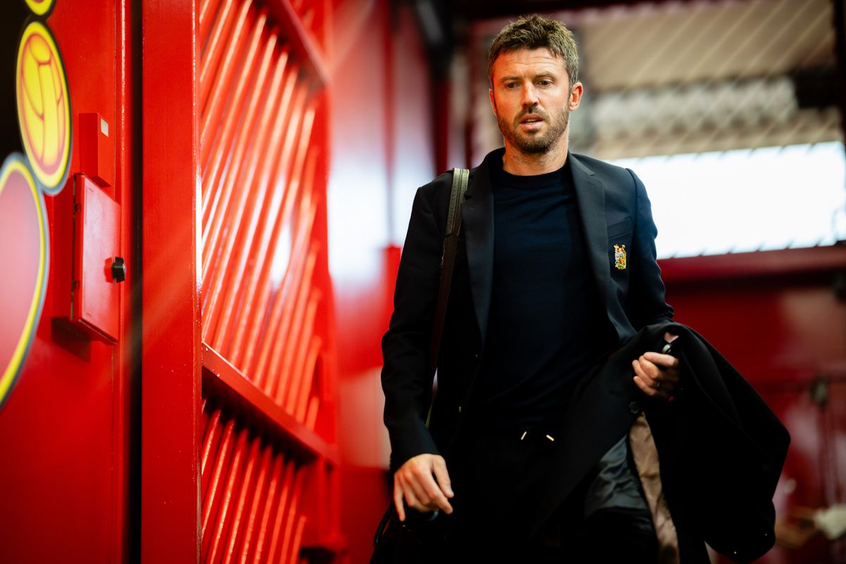 Manchester United Head Coach / Manager Michael Carrick arrives prior to the Premier League match between Manchester United and Manchester City