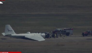 NASA plane makes belly landing at Ellington Airfield in Houston
