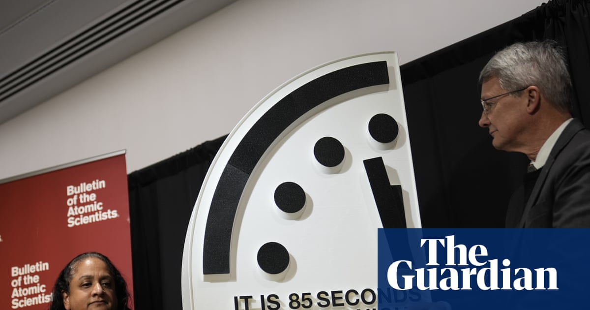 Doomsday Clock at 85 seconds to midnight amid threats from climate crisis and AI | US news
